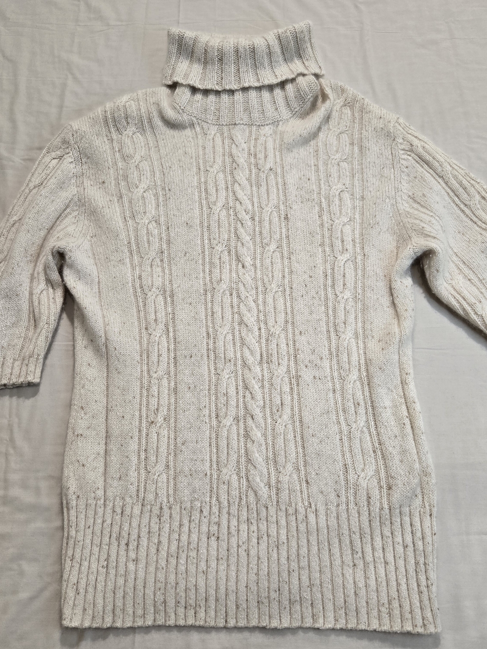 Dana Buchman Cashmere Silk Blend Cable Knit Turtleneck Sweater Sz XL